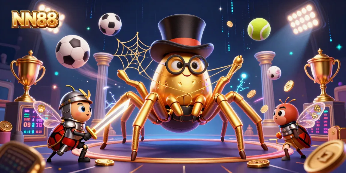 Engage in exciting gaming adventures at NN88 with unique characters in a dynamic casino scene.
