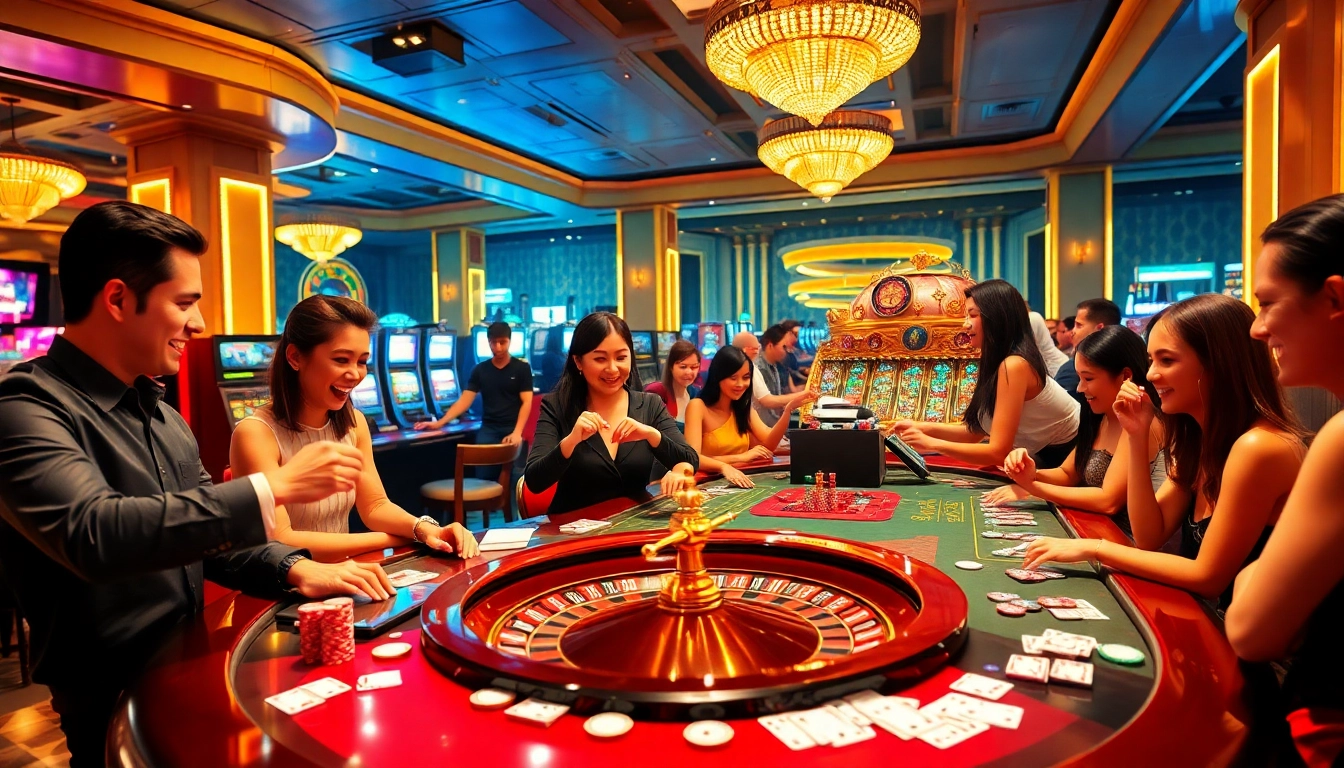 Gamblers experience thrilling wins at https://urr88.com/, surrounded by luxurious casino elements.