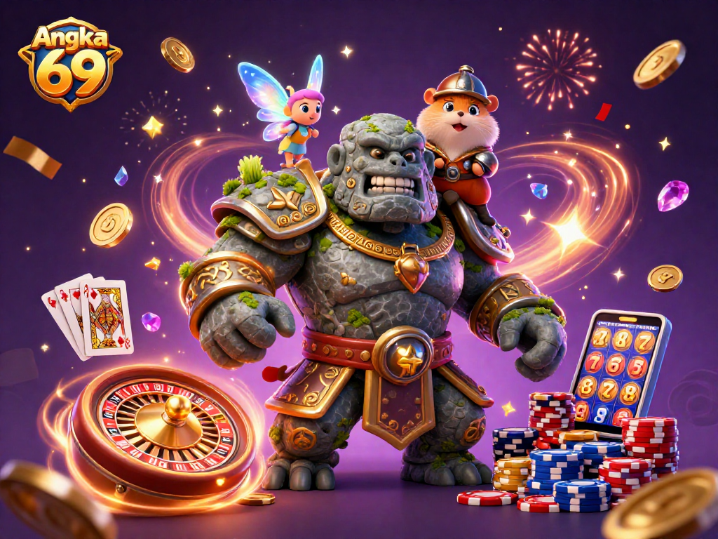 Play at Angka 69 for exciting gaming experiences featuring vibrant characters and thrilling casino action