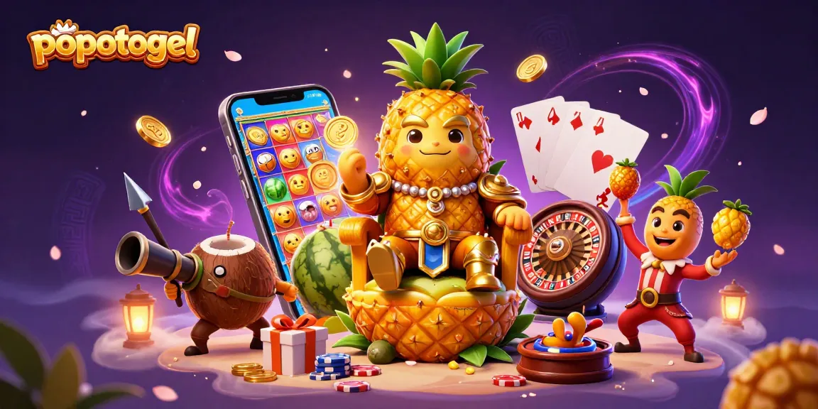 Experience thrilling popotogel action with vibrant gaming elements in a stunning 3D illustration.