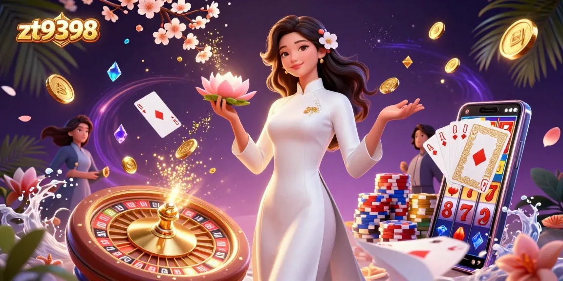Experience exciting games at zt9398 with elegant visuals, a royal flush, and radiant gold coins.