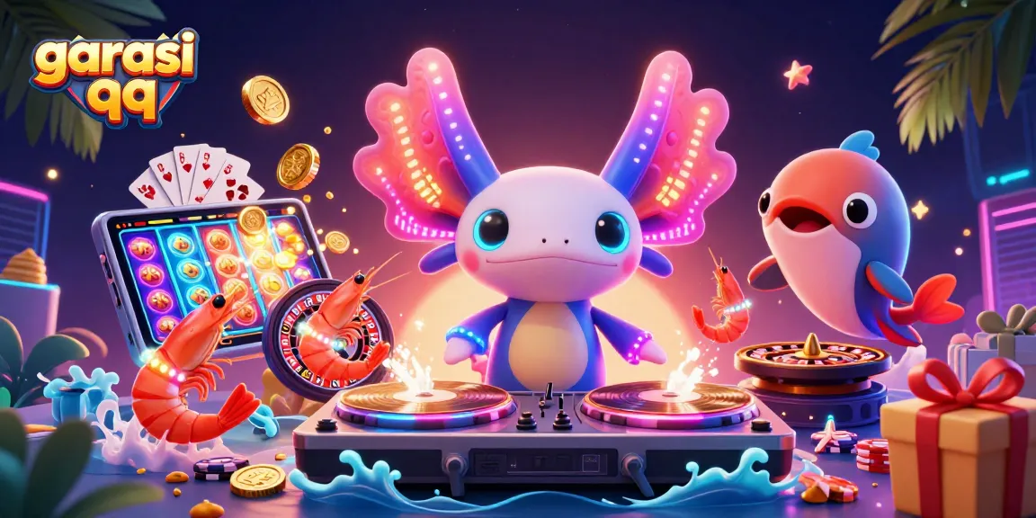 Experience the excitement of garasi qq with a vibrant underwater casino scene featuring dynamic characters and games.
