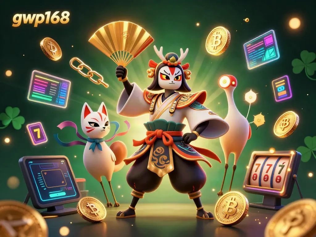 Menangkan hadiah dengan gwp168 dalam ilustrasi 3D slot yang penuh warna dan energi.