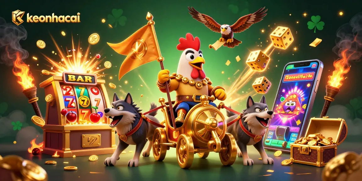 Engage in thrilling keonhacai betting strategies with a dynamic 3D casino illustration.