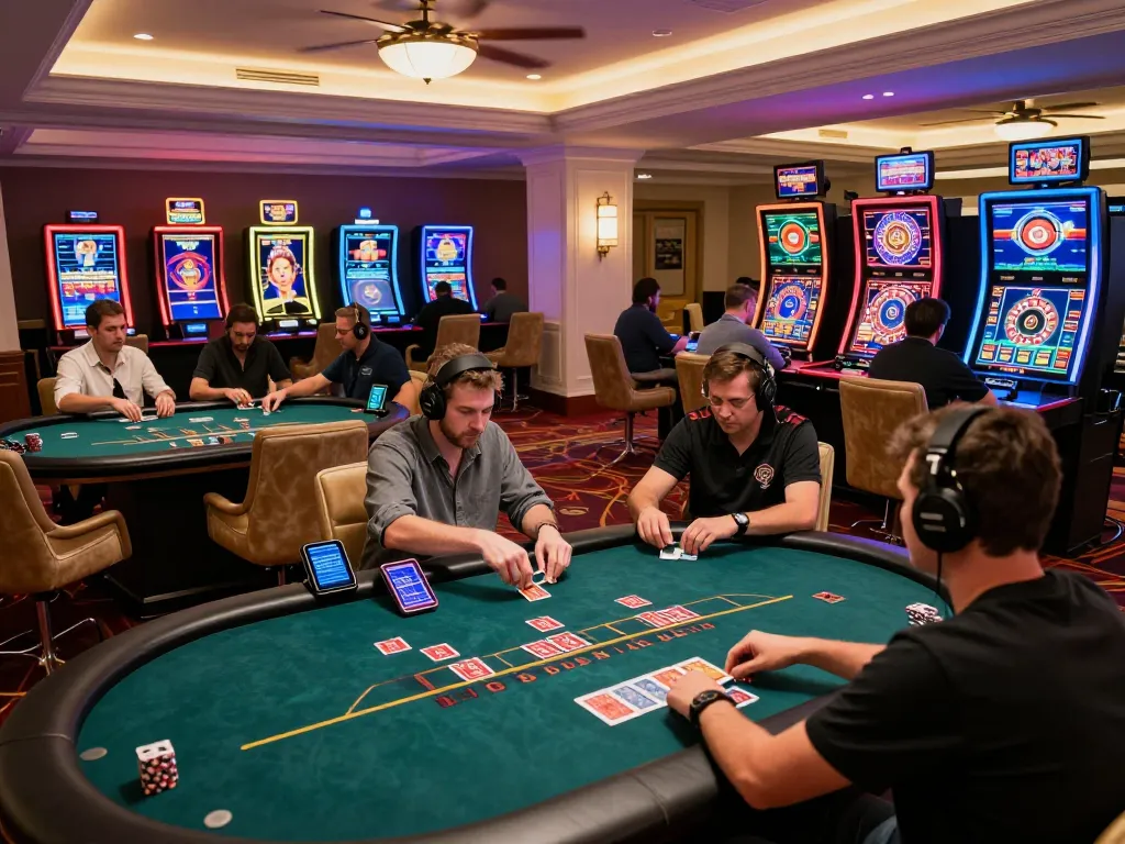 C168 players immersed in intense online casino gaming with live dealer and strategic cards.