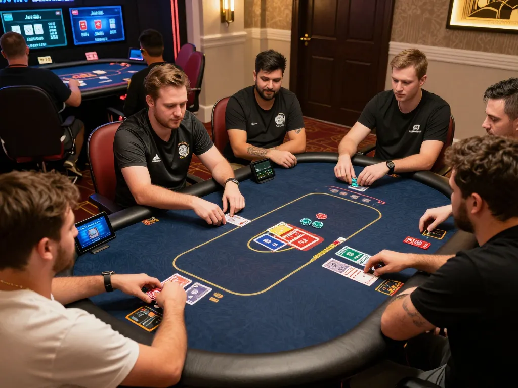 Players engaging strategically in online poker on the Jun 88 platform with animated game screens