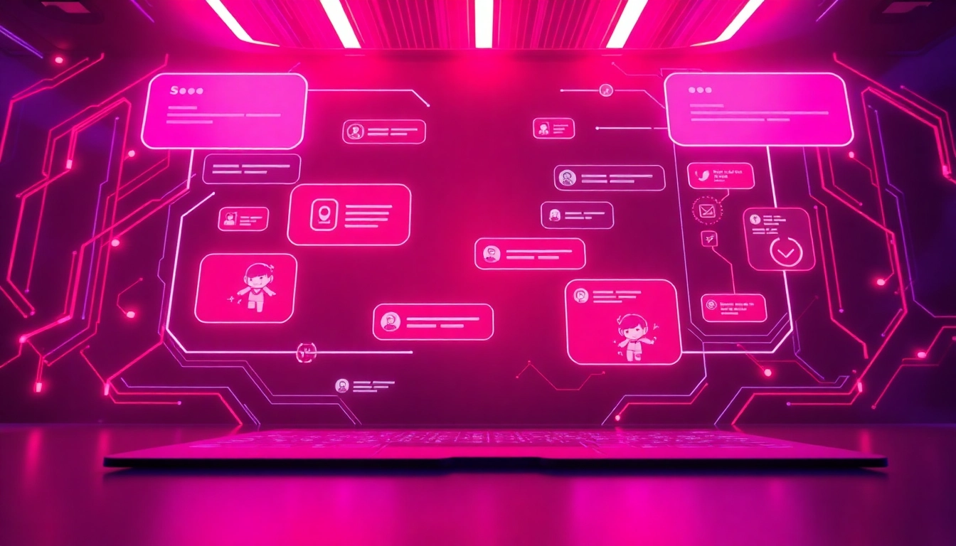 Exciting spicychat interface showcasing interactive AI characters and vibrant colors.