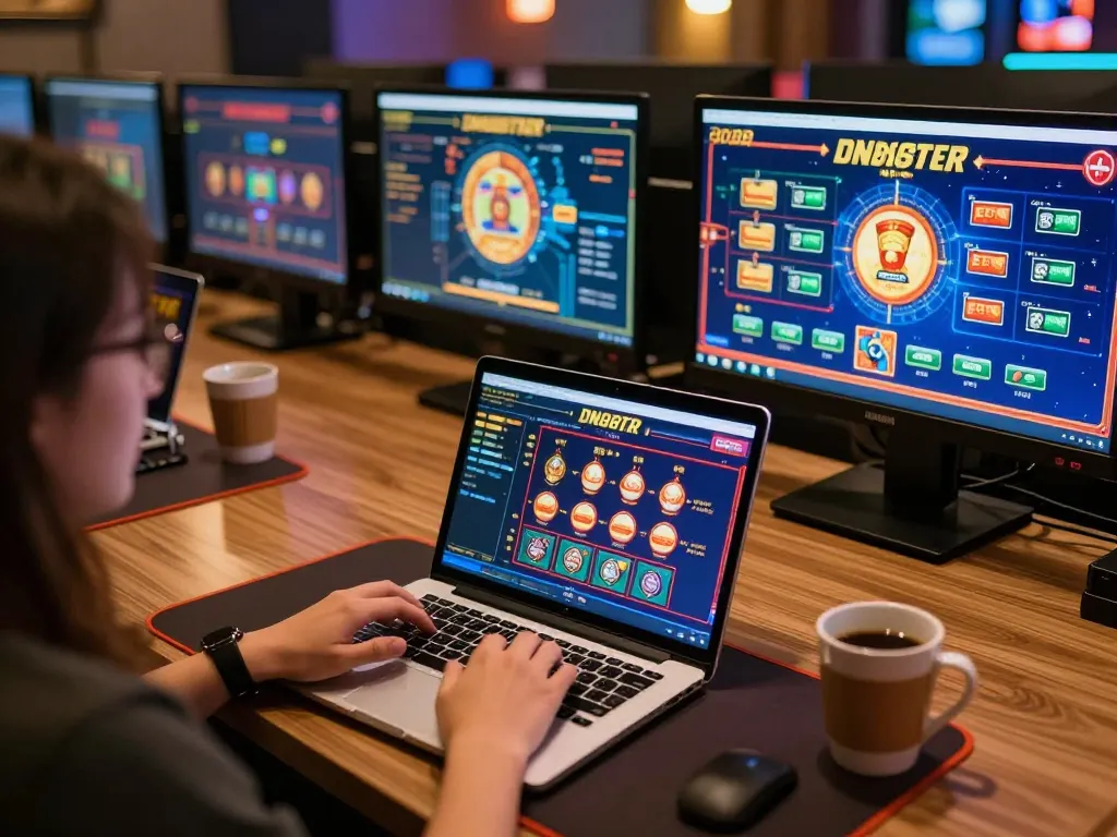 Engaging online gambling scene with DN88 casino interface displayed on laptop, emphasizing strategic gameplay.