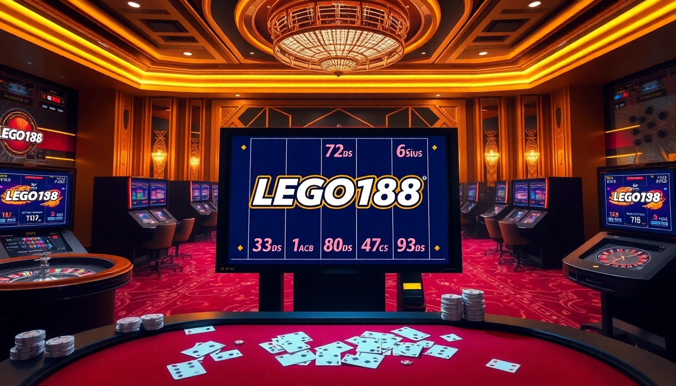 Experience the thrill of online gambling with LEGO138 daftar on a luxurious casino-themed slot interface.