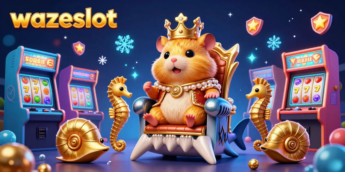 wazeslot featuring an engaging 3D casino scene with a hamster king and dynamic game elements.