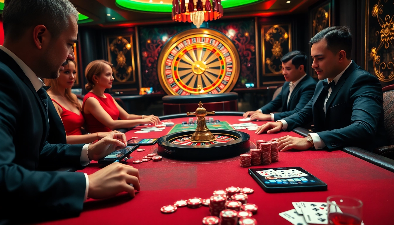 Experience the thrill of k88win at a luxurious casino with poker games and roulette excitement.