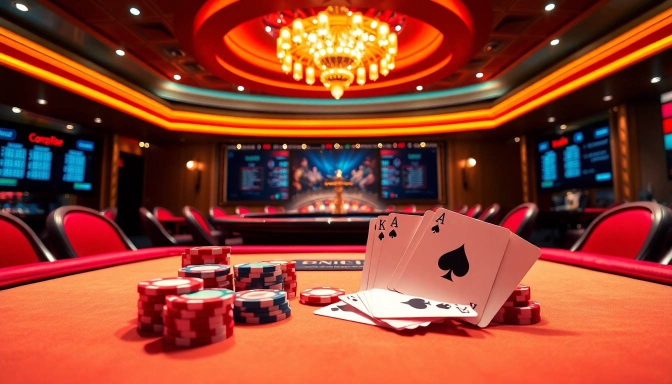 Experience thrilling casino action at mk8th.net with vibrant poker tables and roulette wheels.