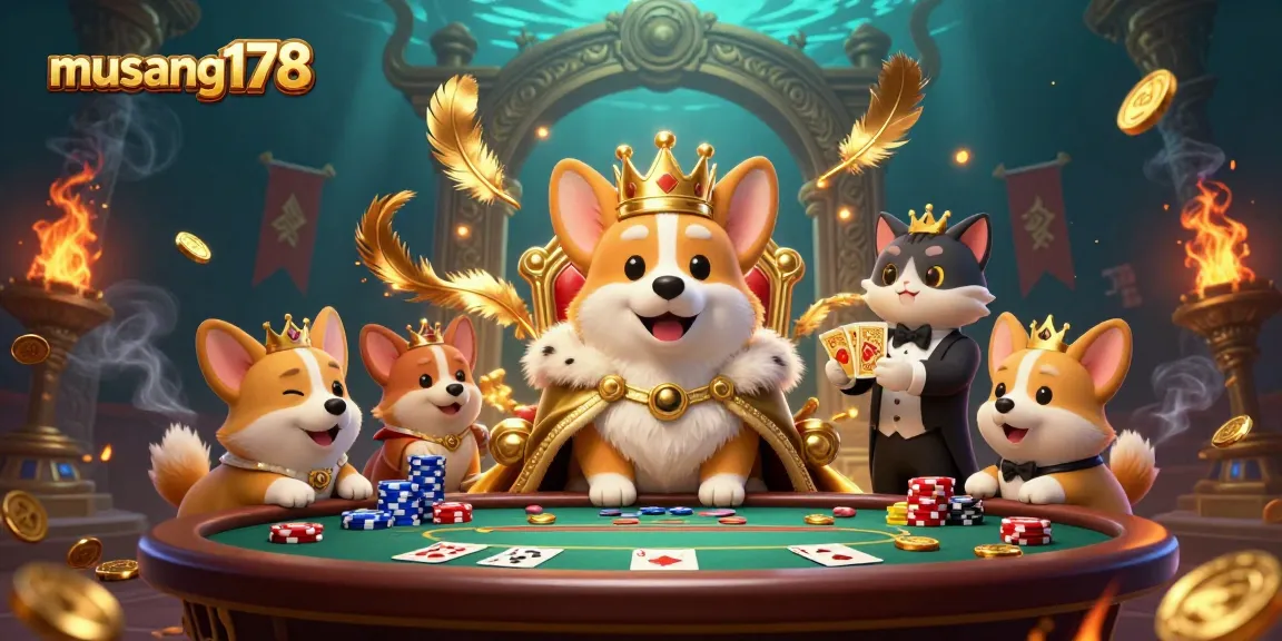 Musang178 menampilkan taruhan poker yang mendebarkan dengan raja corgi dan pelayan kucing.