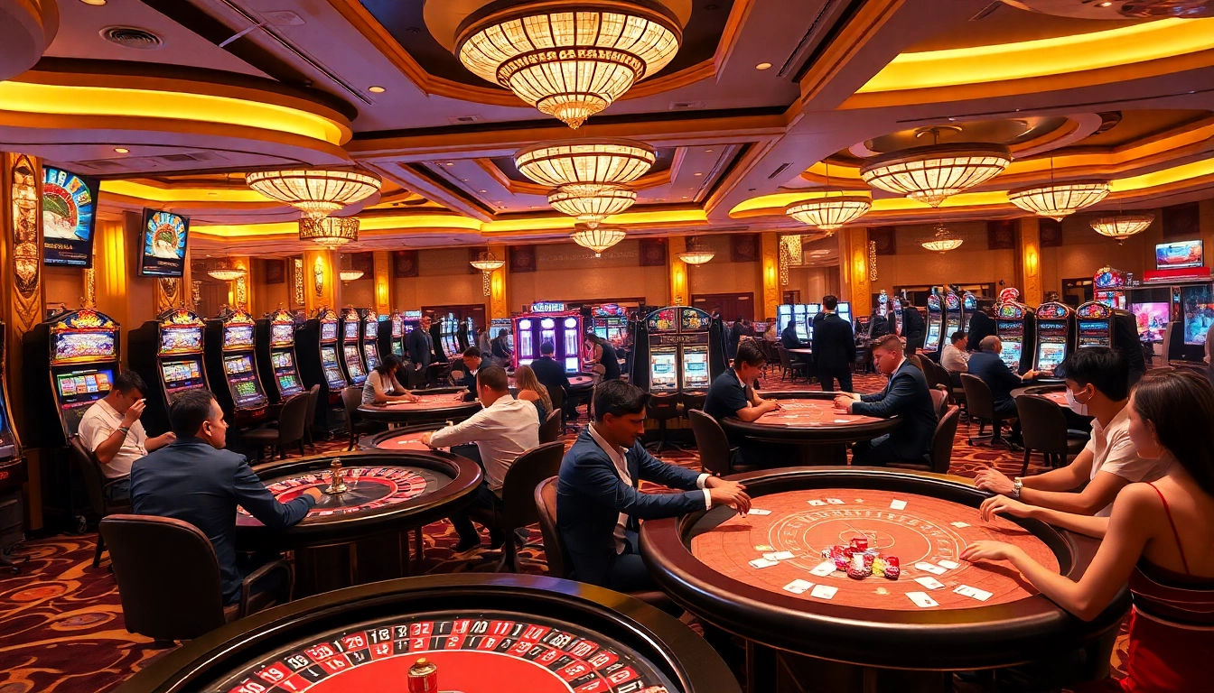 SODO Casino players enjoying their time at roulette and poker tables, showcasing thrilling bets.