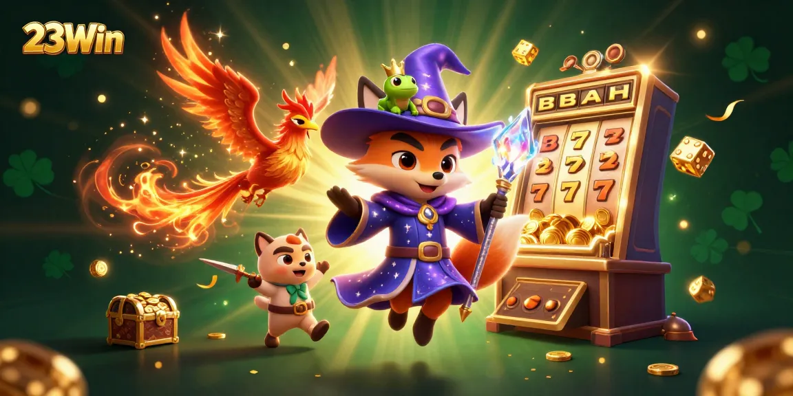 Experience the thrill at 23Win with high-energy gameplay and dynamic characters in a vibrant casino scene