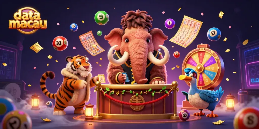 Melihat data macau hasil togel dengan gaya visual menarik dalam ilustrasi 3D.