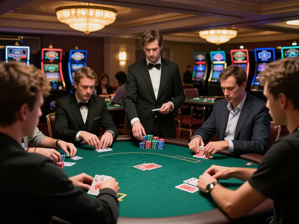 Players strategizing during a high-stakes poker game at nk88 casino