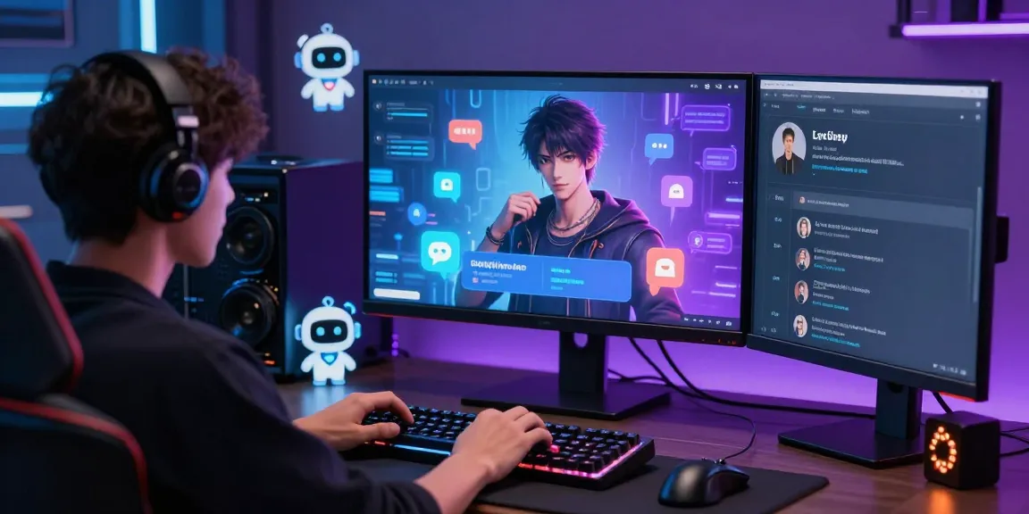 User interacting with an AI chatbot showcasing hentai ai features in a futuristic digital environment.