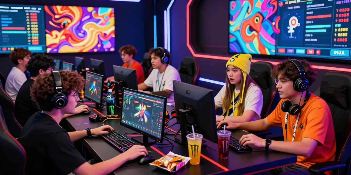 AMANAHTOTO gaming scene with players immersed in competitive gameplay and vibrant visuals.