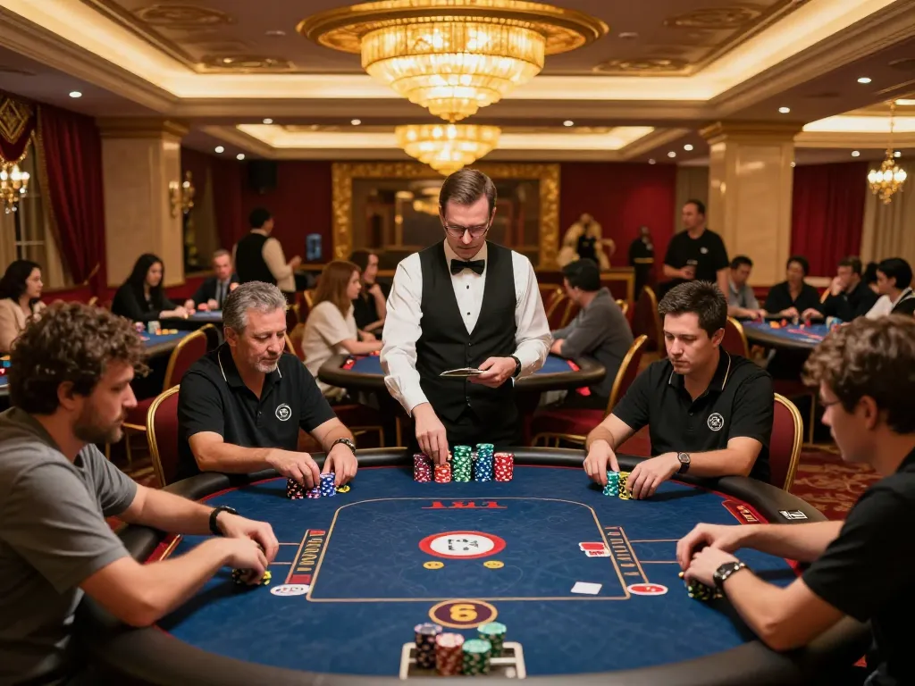 UU88 engages players in thrilling poker games on an elegant casino floor.