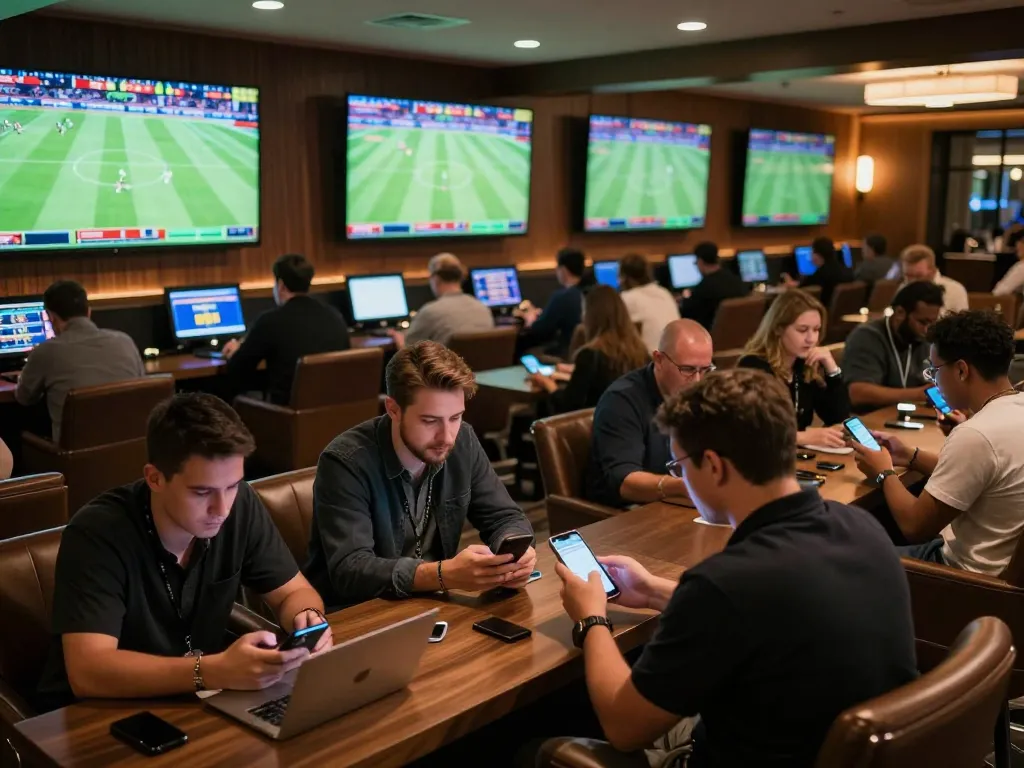 Engaged bettors utilizing the top 10 trang cá cược bóng đá to enhance their sports betting experience.