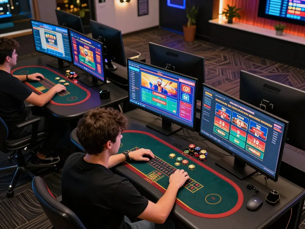 Engaging view of an individual gaming on SC88E platform, showcasing dynamic online gambling strategies