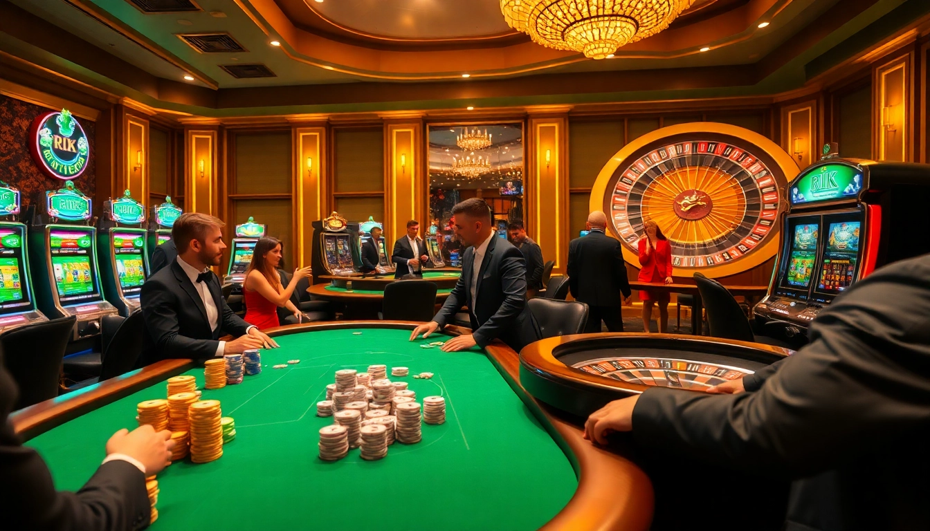 Experience thrilling gameplay at Rik vip with vibrant casino tables and colorful poker chips.