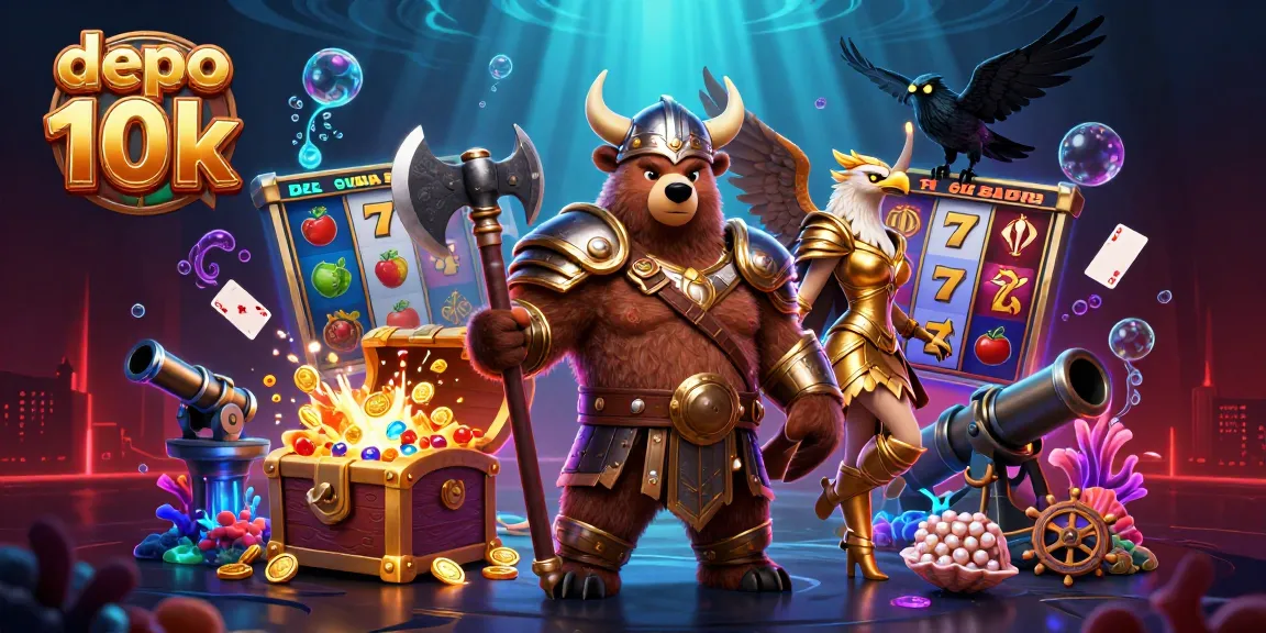 Experience the thrill of depo 10k gaming with vibrant characters and dynamic action in this 3D illustration.