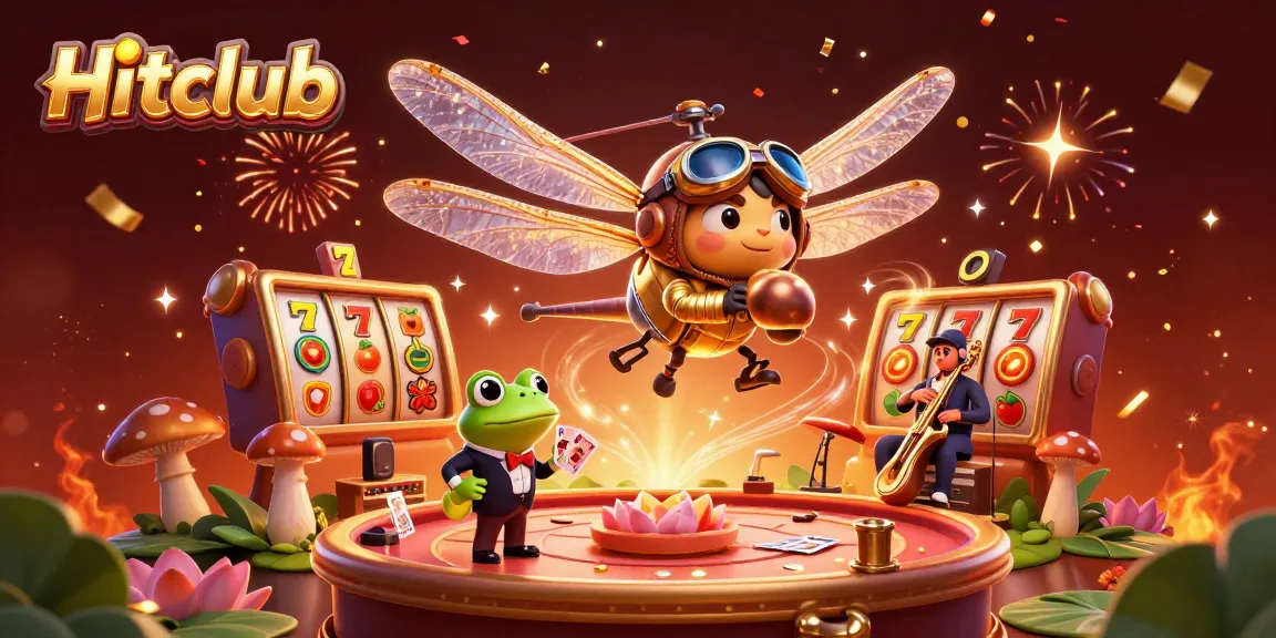 Experience Hitclub's exciting gaming atmosphere with a vibrant casino scene featuring unique characters.