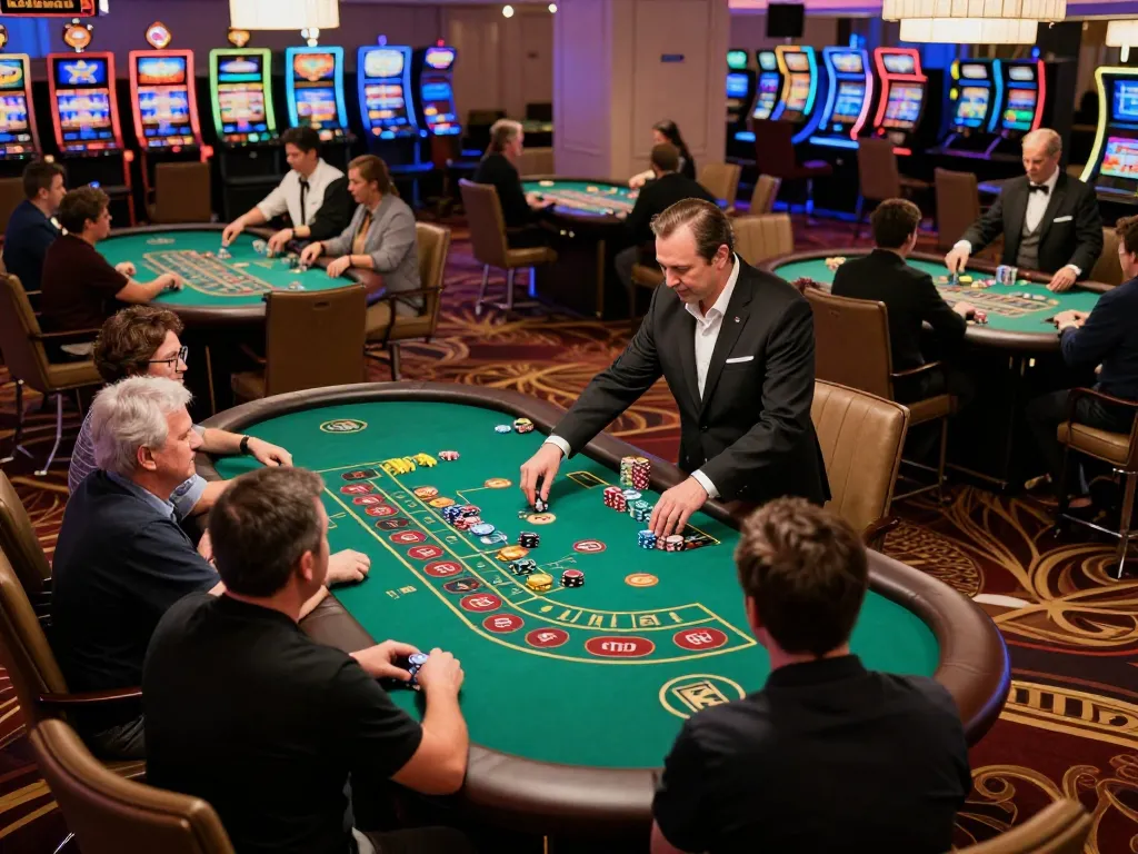Engaged players at a casino table exploring data hk for better betting strategies in a lively atmosphere.