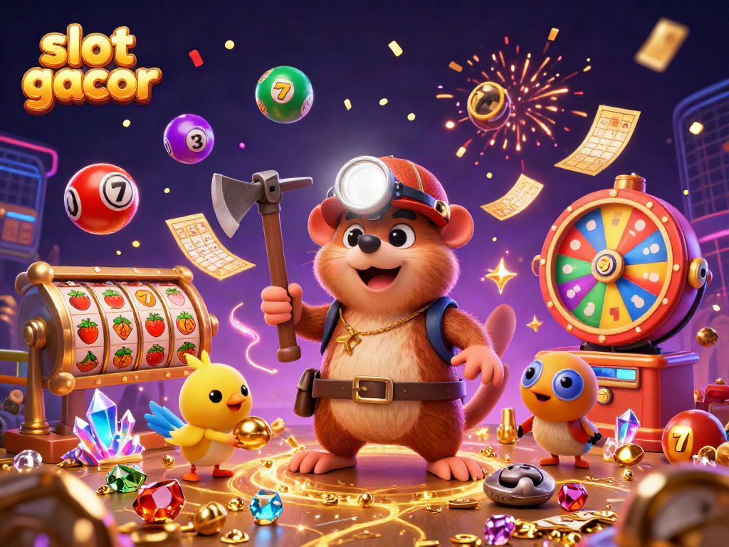 Menangkan slot gacor dengan ilustrasi 3D penjaga harta karun dan elemen perjudian yang meriah.
