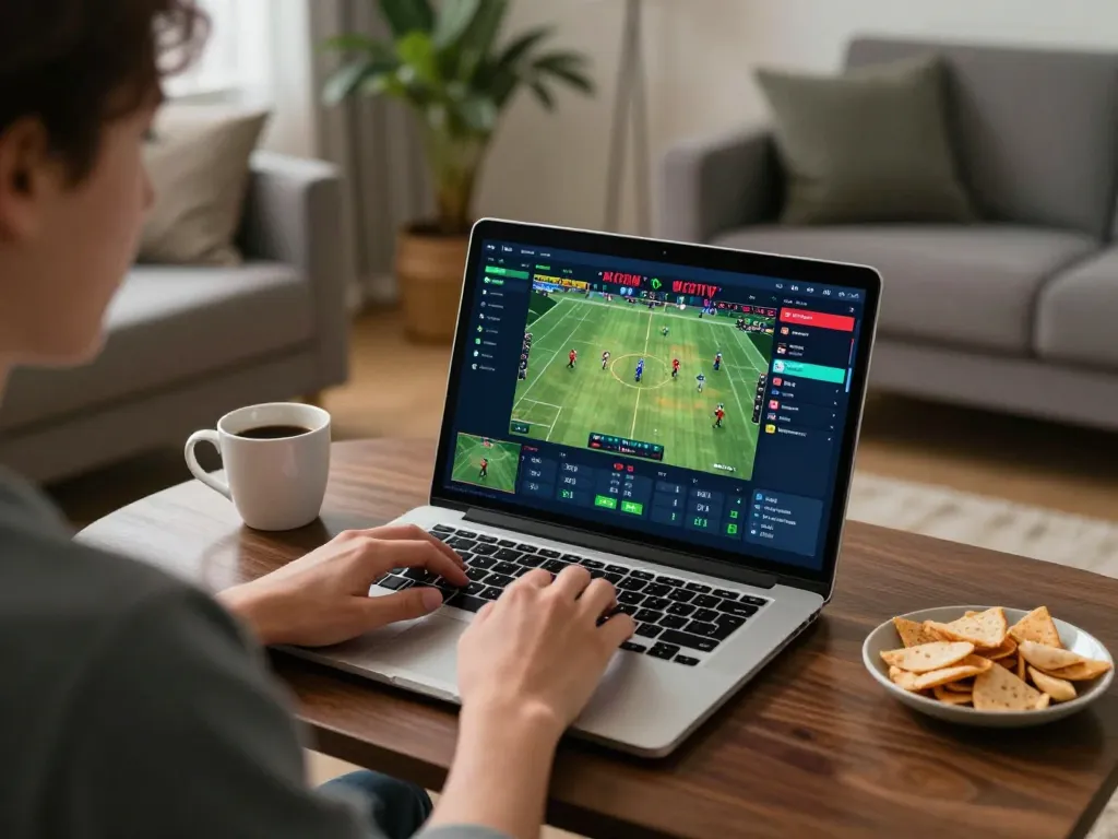 Engaged user placing bets on SC88 online betting platform from the comfort of their home