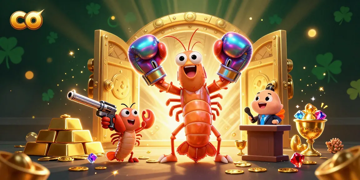 Win big at co casinos with iridescent shrimp characters amid shining treasure and vibrant slots.
