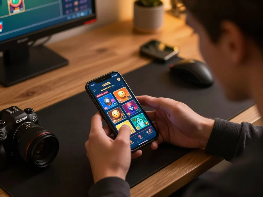 Pemain yang terlibat menggunakan aplikasi emaqq untuk pengalaman perjudian mobile yang menarik.