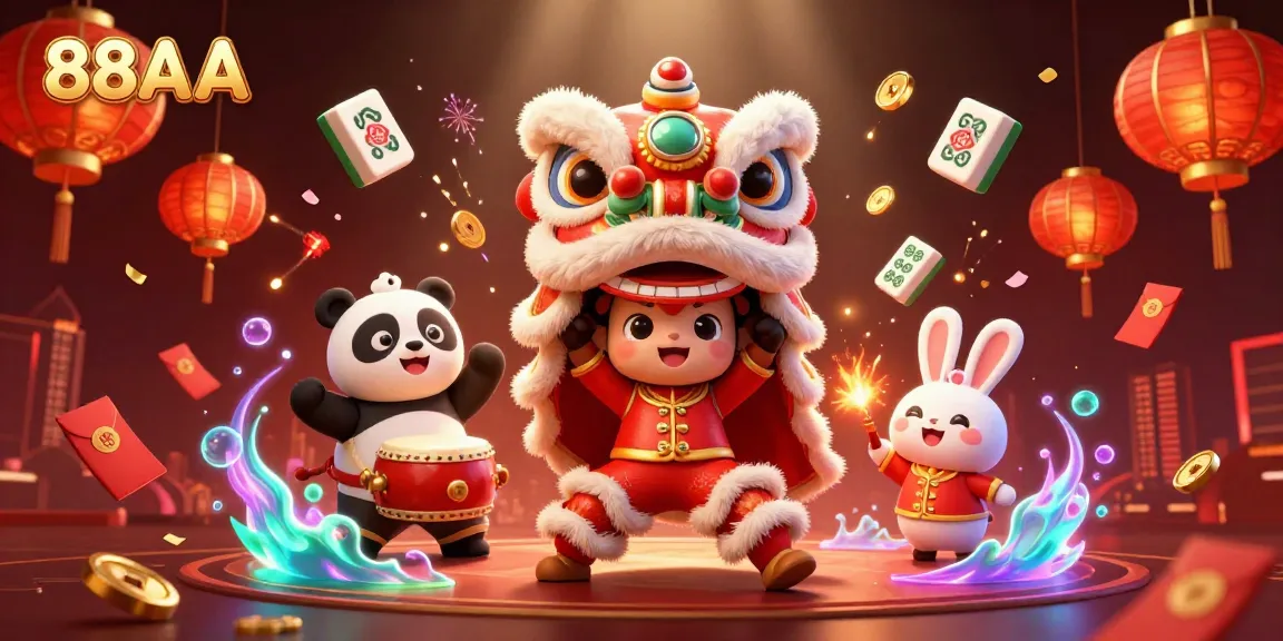 Experience the excitement of 88AA with vibrant characters celebrating in a rich casino atmosphere.