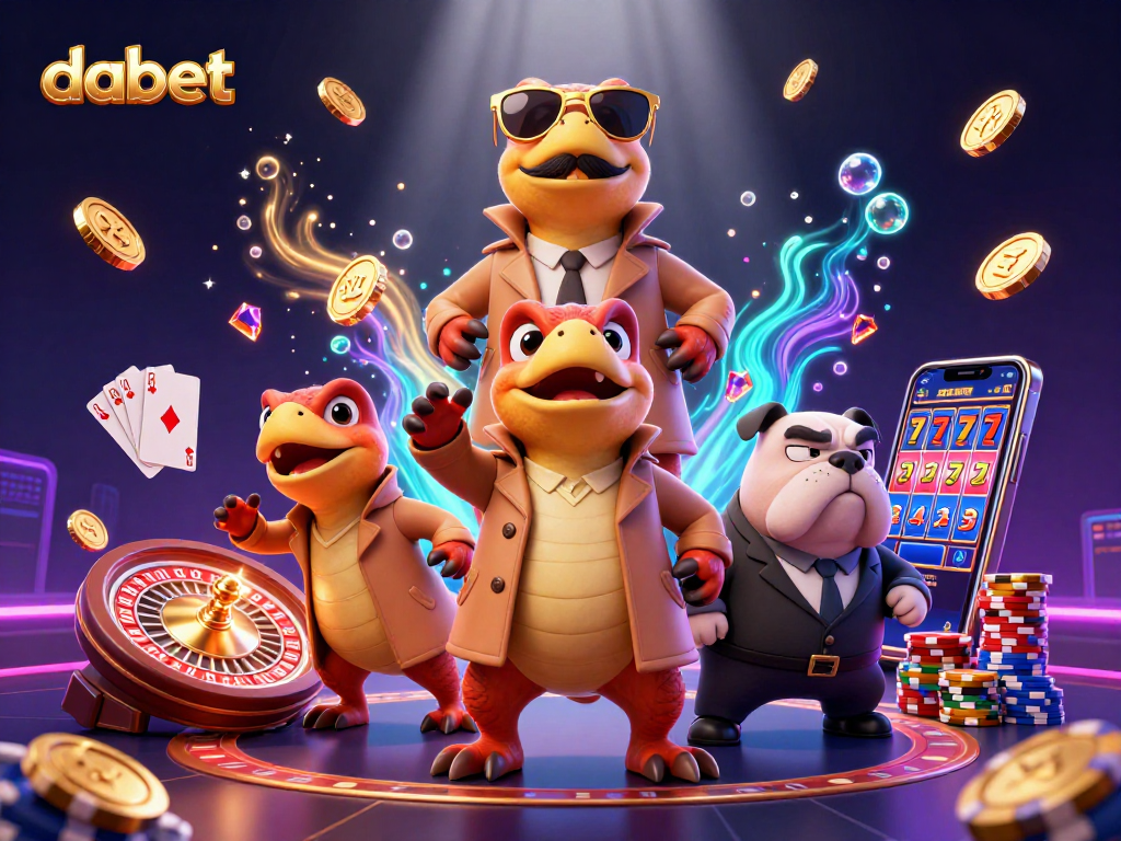 Engage with dabet's thrilling casino experience as raptors sneak into a VIP lounge surrounded by cascading riches.