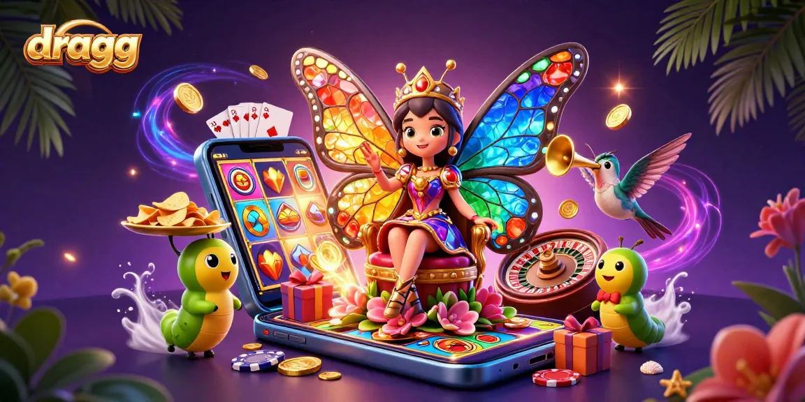 Experience the vibrant world of dragg with colorful slot games and majestic butterfly royalty.