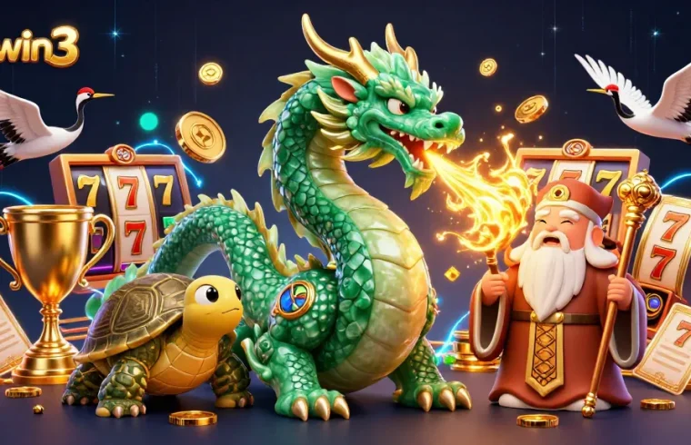 Experience thrilling casino action with sunwin3 featuring a majestic jade dragon and dynamic gaming elements.