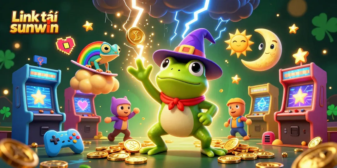 Engage in excitement with the Link tải sunwin as golden coins rain down in a vibrant scene.