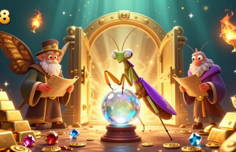 Experience j188's magical casino world with a fortune teller revealing winning strategies.